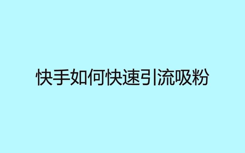 快手粉丝自助-解锁涨粉新姿势,轻松玩转快手流量池