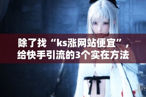除了找“ks涨网站便宜”,给快手引流的3个实在方法 除了找“ks涨网站便宜”,给快手引流的3个实在方法