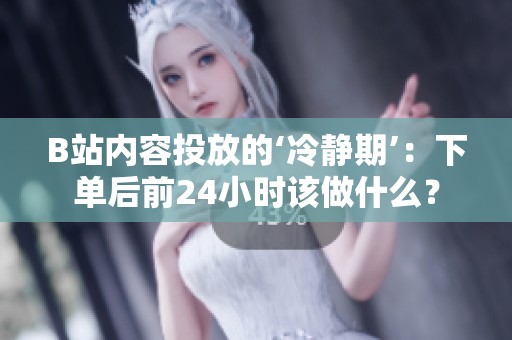 B站内容投放的‘冷静期’:下单后前24小时该做什么? B站内容投放的‘冷静期’:下单后前24小时该做什么?