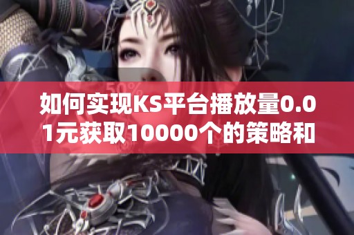 如何实现KS平台播放量0.01元获取10000个的策略和方法 如何实现KS平台播放量0.01元获取10000个的策略和方法