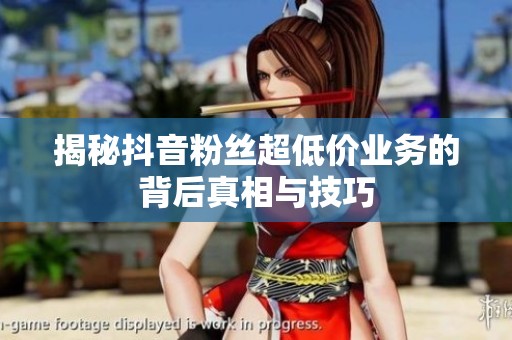 揭秘抖音粉丝超低价业务的背后真相与技巧