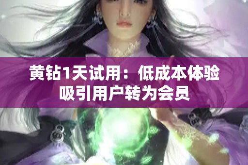 黄钻1天试用：低成本体验吸引用户转为会员