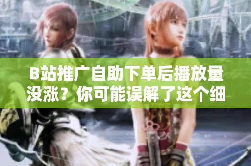 B站推广自助下单后播放量没涨?你可能误解了这个细节 B站推广自助下单后播放量没涨?你可能误解了这个细节