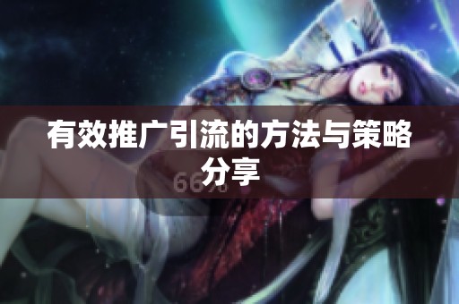 有效推广引流的方法与策略分享 有效推广引流的方法与策略分享