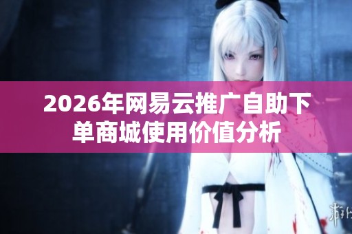 2026年网易云推广自助下单商城使用价值分析