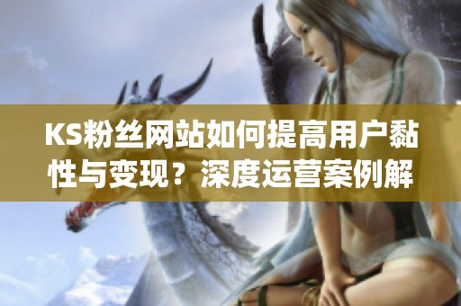 KS粉丝网站如何提高用户黏性与变现？深度运营案例解析_资讯
