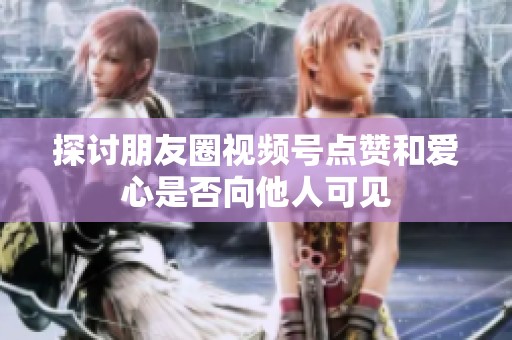 探讨朋友圈视频号点赞和爱心是否向他人可见 探讨朋友圈视频号点赞和爱心是否向他人可见