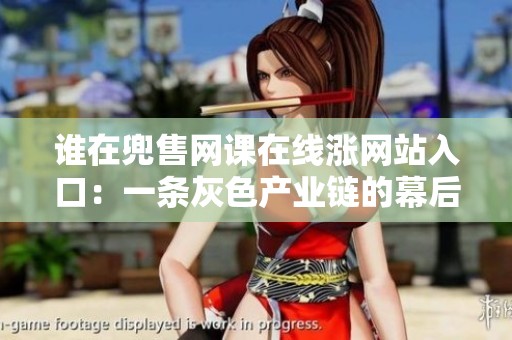 谁在兜售网课在线涨网站入口:一条灰色产业链的幕后调查 谁在兜售网课在线涨网站入口:一条灰色产业链的幕后调查