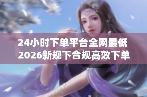 24小时下单平台全网最低 2026新规下合规高效下单渠道_资讯