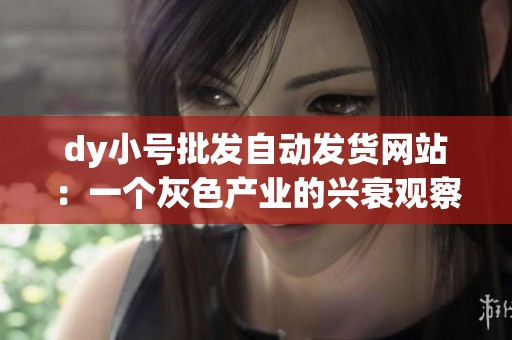 dy小号批发自动发货网站:一个灰色产业的兴衰观察 dy小号批发自动发货网站:一个灰色产业的兴衰观察