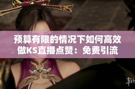 预算有限的情况下如何高效做KS直播点赞:免费引流与付费推广的优缺点分析 预算有限的情况下如何高效做KS直播点赞:免费引流与付费推广的优缺点分析