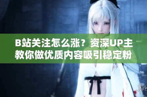 B站关注怎么涨?资深UP主教你做优质内容吸引稳定粉丝 B站关注怎么涨?资深UP主教你做优质内容吸引稳定粉丝