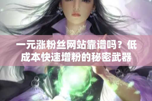 一元涨粉丝网站靠谱吗?低成本快速增粉的秘密武器 一元涨粉丝网站靠谱吗?低成本快速增粉的秘密武器