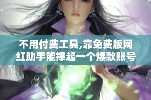 不用付费工具,靠免费版网红助手能撑起一个爆款账号吗? 不用付费工具,靠免费版网红助手能撑起一个爆款账号吗?