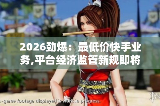 2026劲爆:最低价快手业务,平台经济监管新规即将出台引发关注四 2026劲爆:最低价快手业务,平台经济监管新规即将出台引发关注四