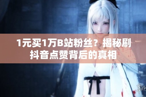 1元买1万B站粉丝？揭秘刷<a href=